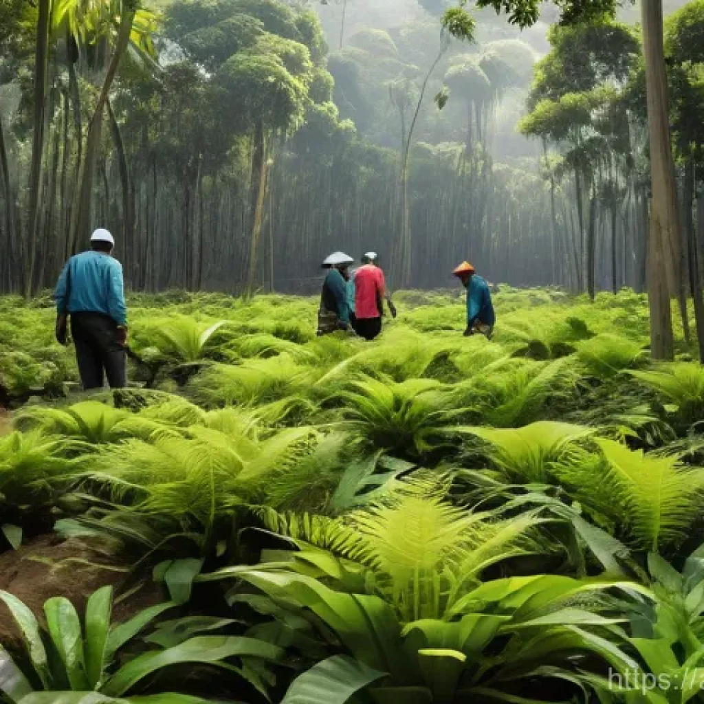 생태계 복원 기술과 지속 가능한 에너지 - **"Hope Blooms in the Revived Forest"**: A vibrant, lush rainforest scene, bathed in warm, filtered ...